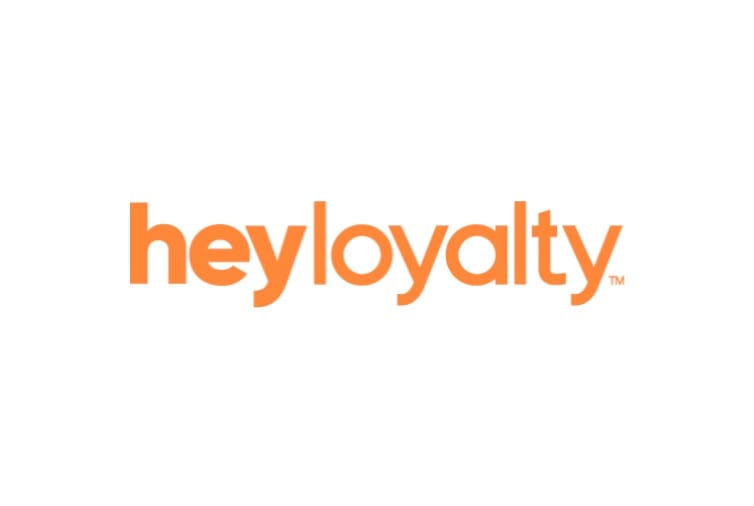 heyloyalty wordmark in orange on a white background